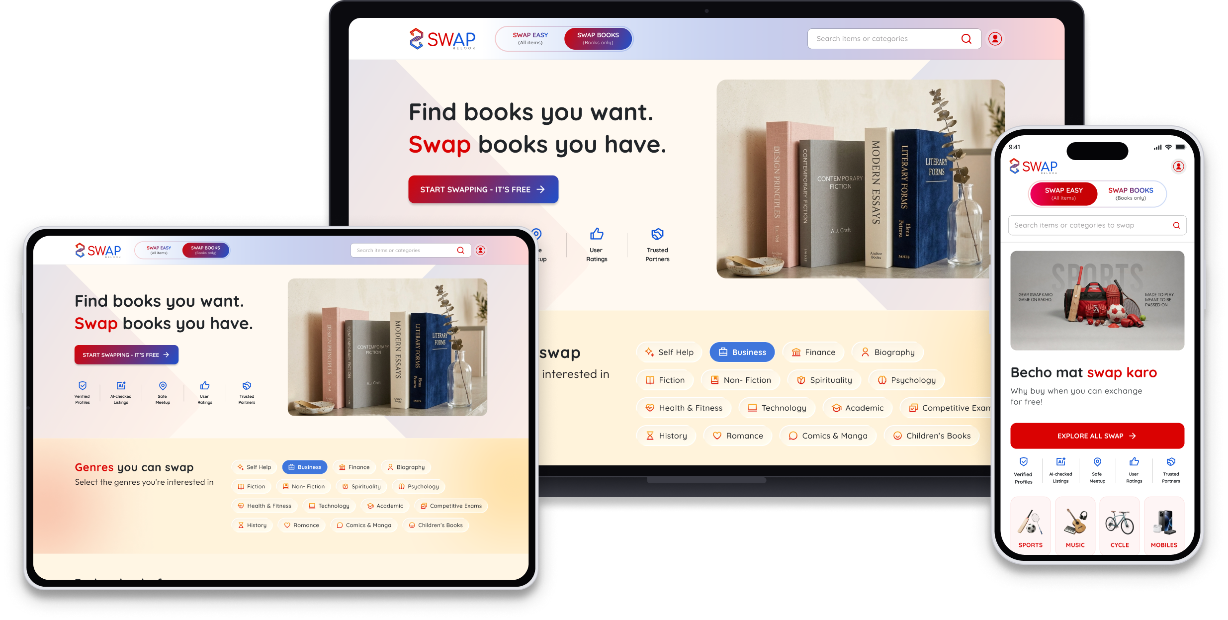 Swap Relook on a tablet, a laptop, and a phone